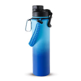 Urbane Home Water Bottle | Steel Water Bottle for Daily Use | Vacuum Insulated Flask Water Bottle with Rope | Hot & Cold Water Bottle | 720 ML | LX-230604 | Aqua Blue